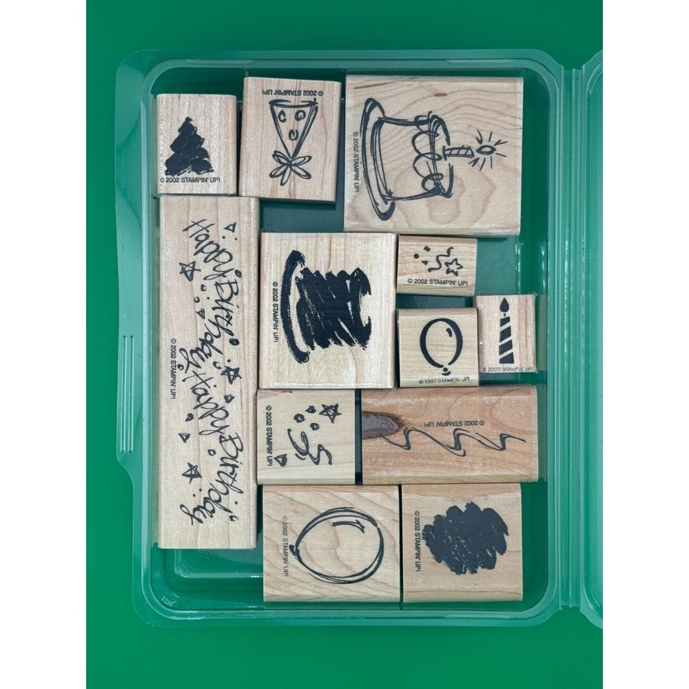 Stampin Up Sketch A Party Retired 9pc Birthday Cake Party Stamp Set 2002